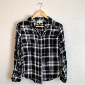 Olive and Oak Black Plaid Button Up Shirt